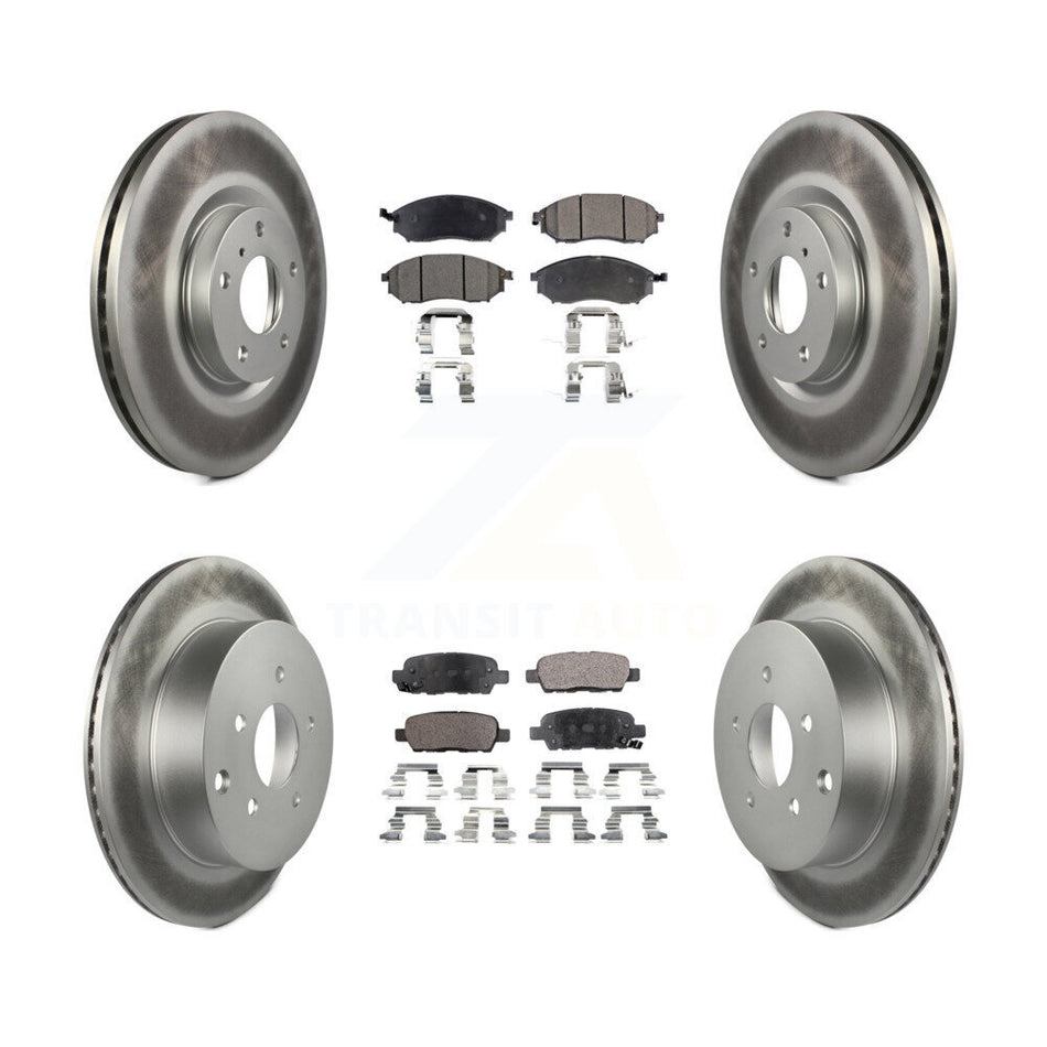 Front Rear Coated Disc Brake Rotors And Ceramic Pads Kit For Nissan Murano INFINITI QX70 KGT-100951