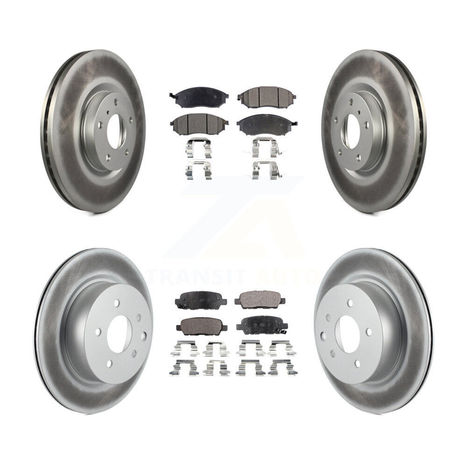 Front Rear Coated Brake Rotor Ceramic Pad Kit For INFINITI G37 EX35 G35 QX50 M35 EX37 G25 KGT-100952