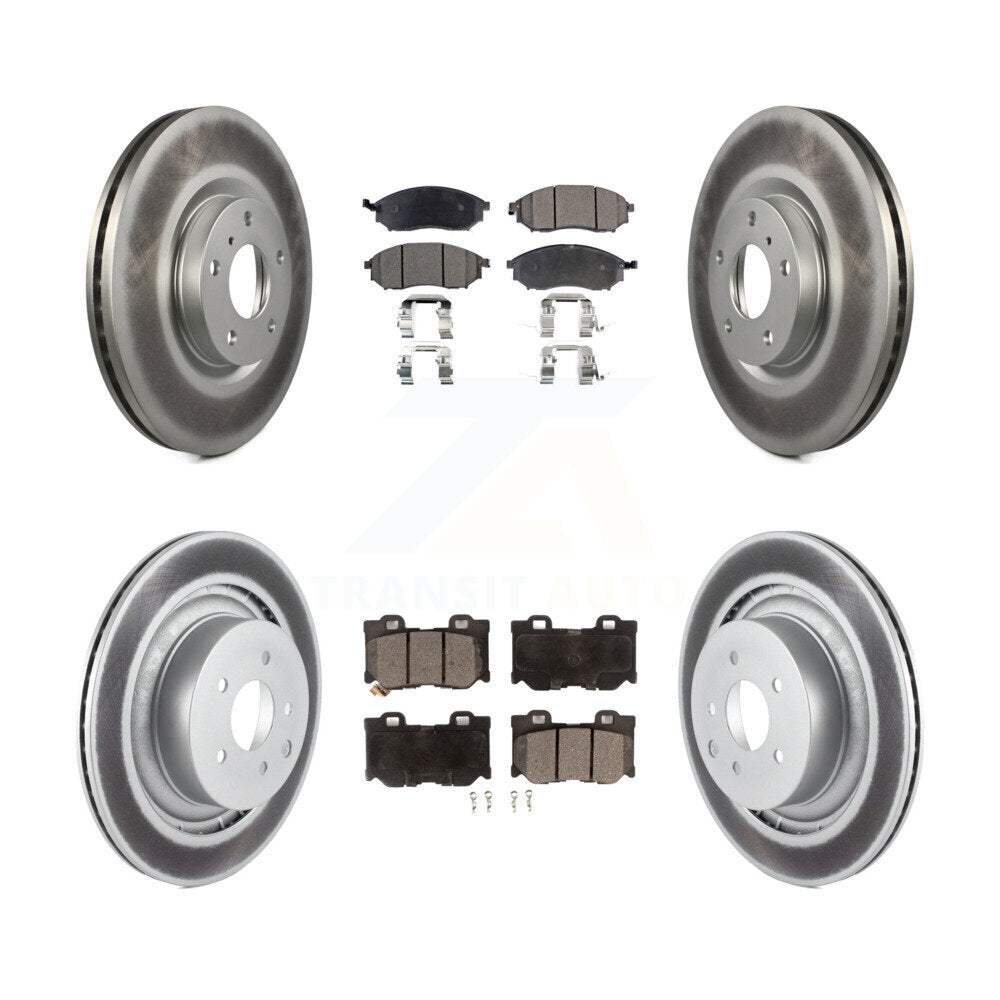 Front Rear Coat Disc Brake Rotor Ceramic Pad Kit For Nissan 370Z With Dual Piston Caliper KGT-100953