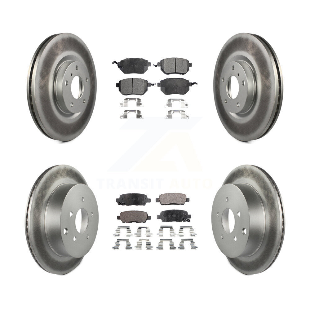 Front Rear Coated Disc Brake Rotors And Ceramic Pads Kit For Nissan Murano KGT-100955