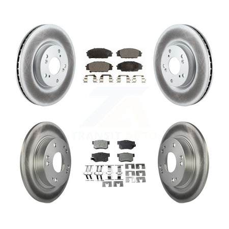 Front Rear Coated Disc Brake Rotors And Ceramic Pads Kit For Honda Civic Acura CSX KGT-100956