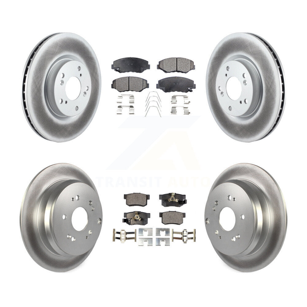 Front Rear Coated Disc Brake Rotors And Ceramic Pads Kit For 2005-2006 Honda CR-V KGT-100957