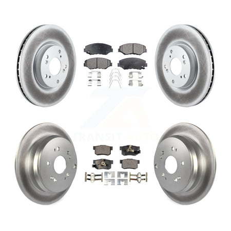 Front Rear Coated Disc Brake Rotors And Ceramic Pads Kit For 2005-2006 Honda CR-V KGT-100957