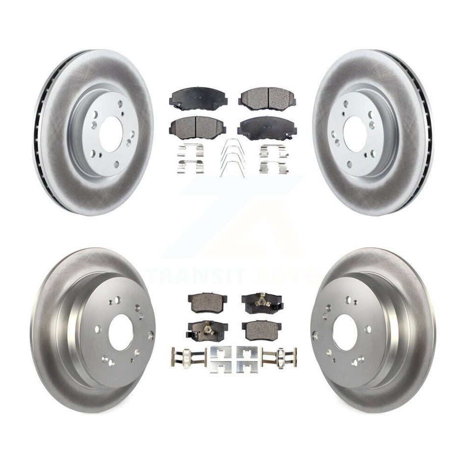 Front Rear Coated Disc Brake Rotors And Ceramic Pads Kit For 2005-2006 Honda CR-V KGT-100957