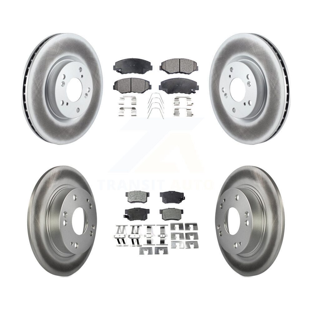 Front Rear Coated Disc Brake Rotors And Ceramic Pads Kit For Honda Civic Acura ILX KGT-100958