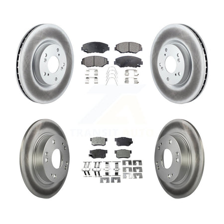 Front Rear Coated Disc Brake Rotors And Ceramic Pads Kit For Honda Civic Acura ILX KGT-100958