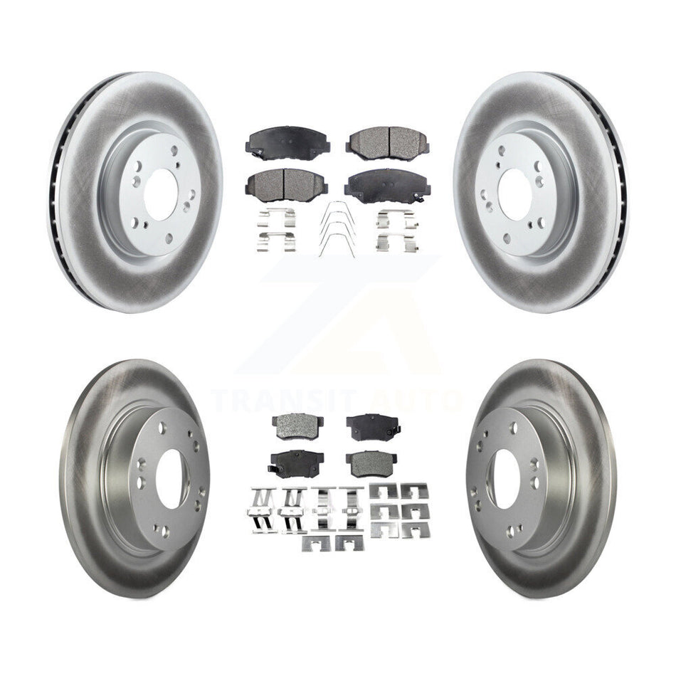 Front Rear Coated Disc Brake Rotors And Ceramic Pads Kit For Honda Civic Acura ILX KGT-100958