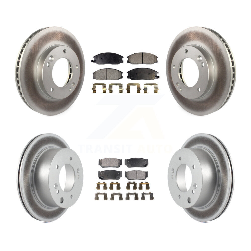Front Rear Coated Disc Brake Rotors And Ceramic Pads Kit For 2003-2006 Kia Sorento KGT-100961