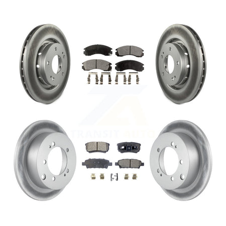 Front Rear Coated Disc Brake Rotor And Ceramic Pad Kit For 2005-2006 Mitsubishi Outlander KGT-100967