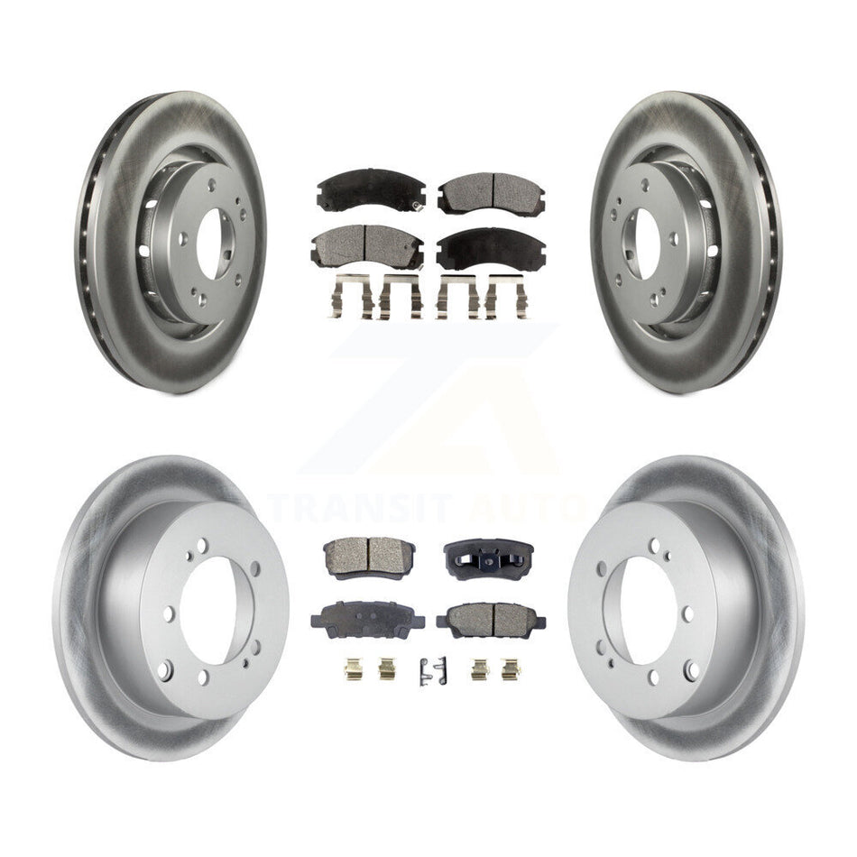 Front Rear Coated Disc Brake Rotor And Ceramic Pad Kit For 2005-2006 Mitsubishi Outlander KGT-100967