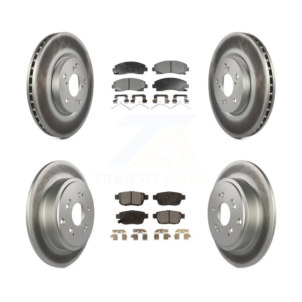 Front Rear Coated Disc Brake Rotors And Ceramic Pads Kit For 2006-2014 Honda Ridgeline KGT-100969