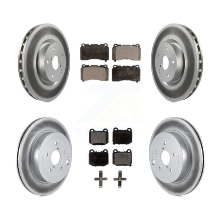 Front Rear Coated Disc Brake Rotors And Ceramic Pads Kit For Subaru Impreza WRX STI KGT-100970