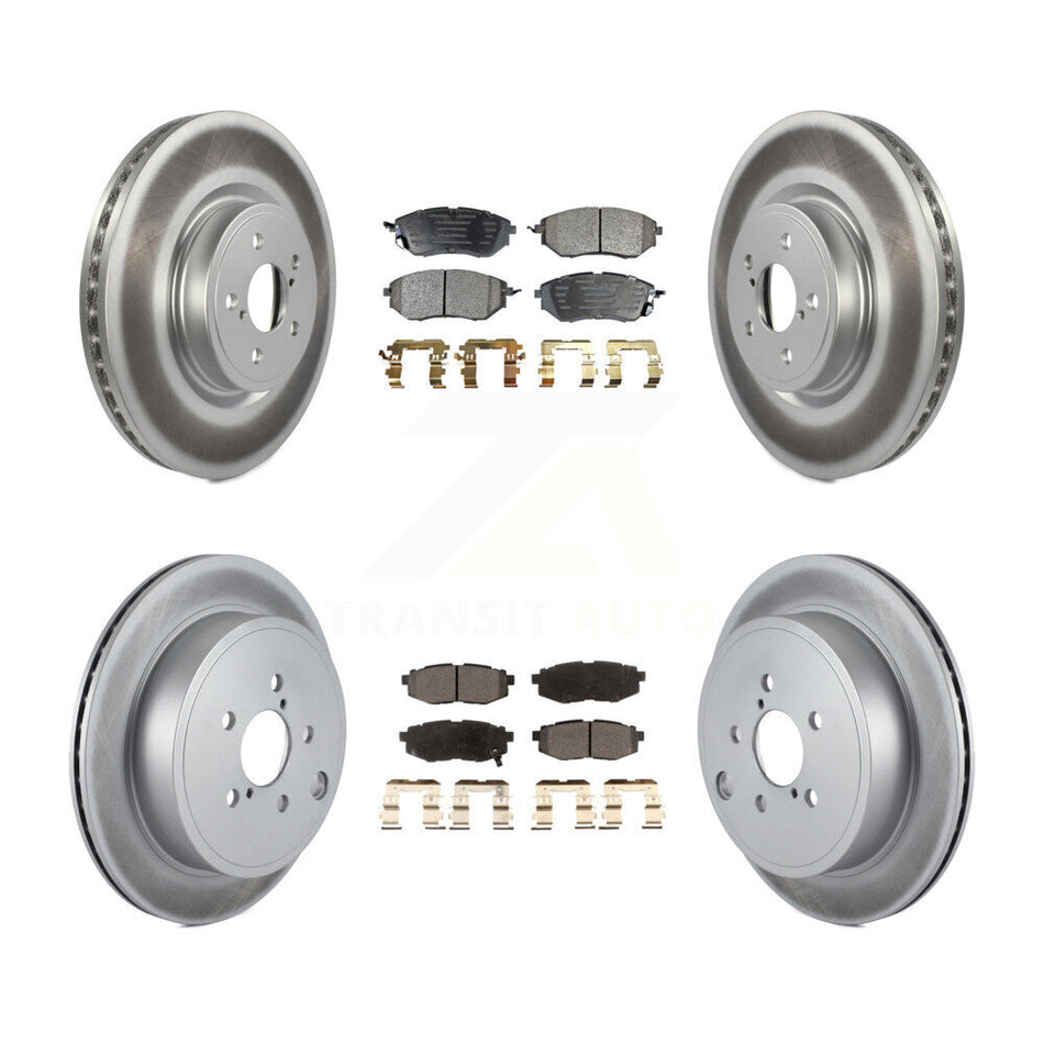 Front Rear Coated Disc Brake Rotors And Ceramic Pads Kit For Subaru Outback Legacy KGT-100972