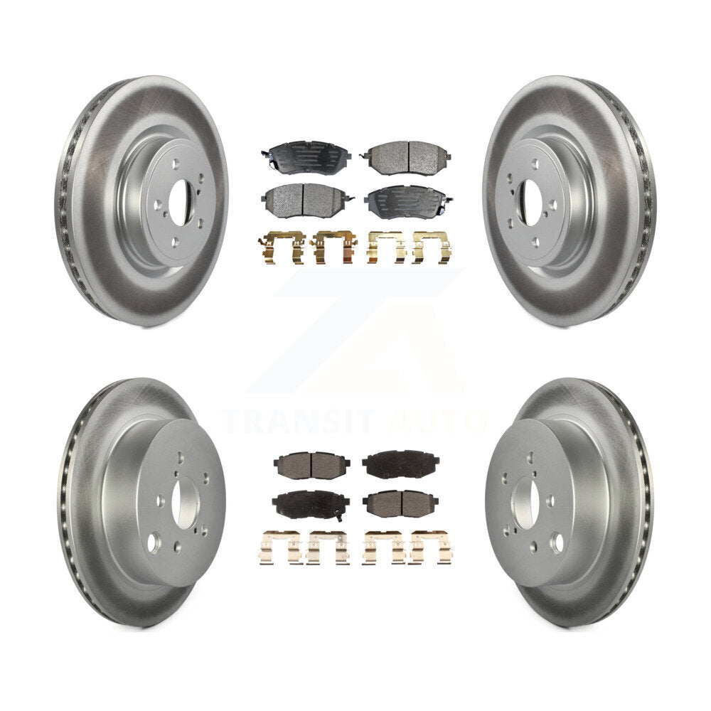 Front Rear Coated Disc Brake Rotor And Ceramic Pad Kit For 2014-2018 Subaru Forester 2.0L KGT-100973