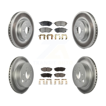 Front Rear Coated Disc Brake Rotor And Ceramic Pad Kit For 2014-2018 Subaru Forester 2.0L KGT-100973