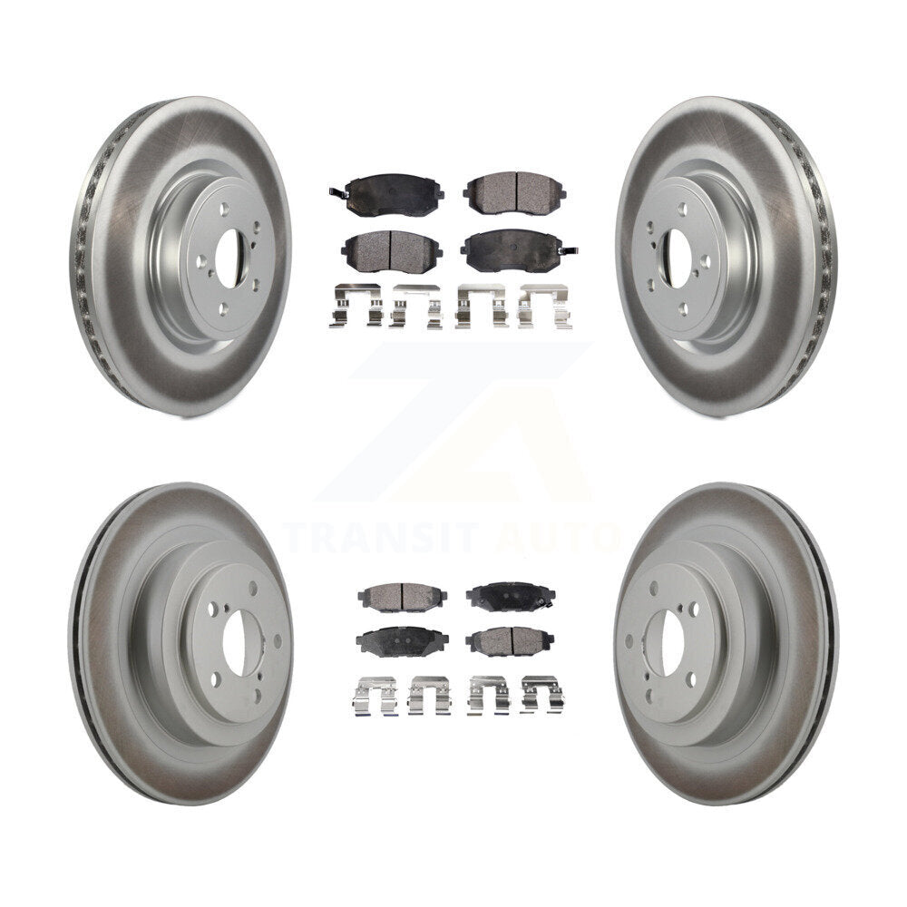 Front Rear Coated Disc Brake Rotors And Ceramic Pads Kit For Subaru Legacy KGT-100974