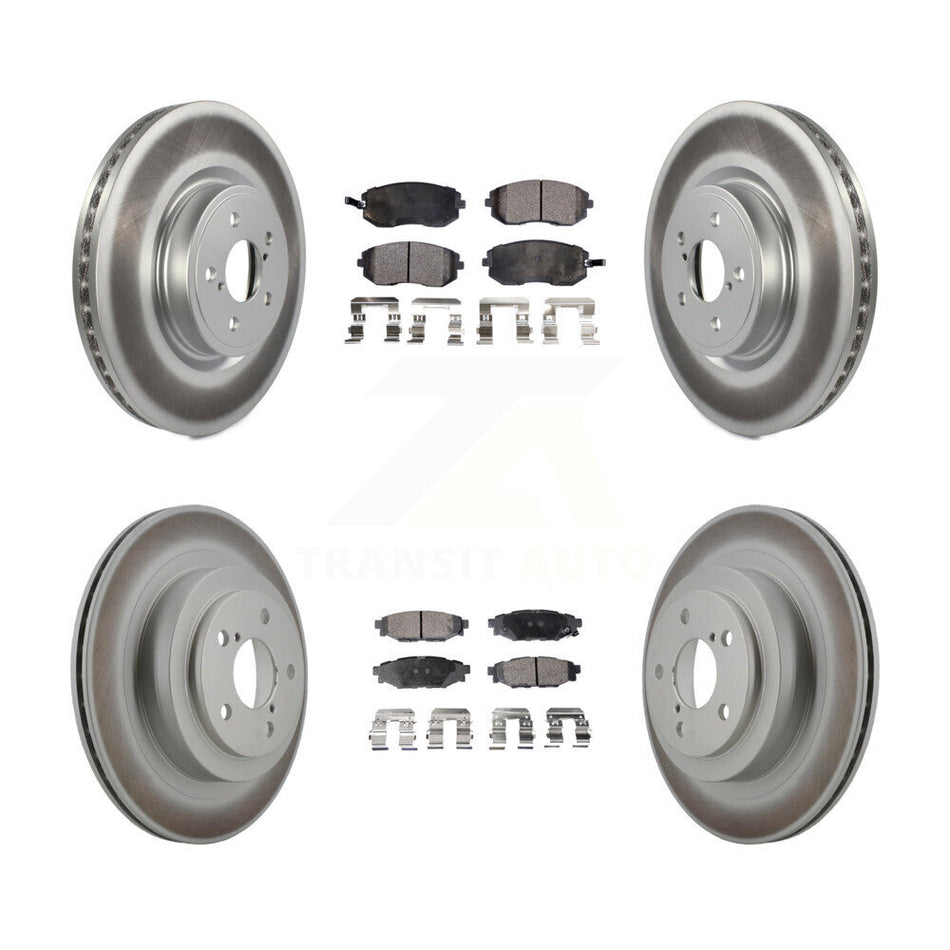 Front Rear Coated Disc Brake Rotors And Ceramic Pads Kit For Subaru Legacy KGT-100974