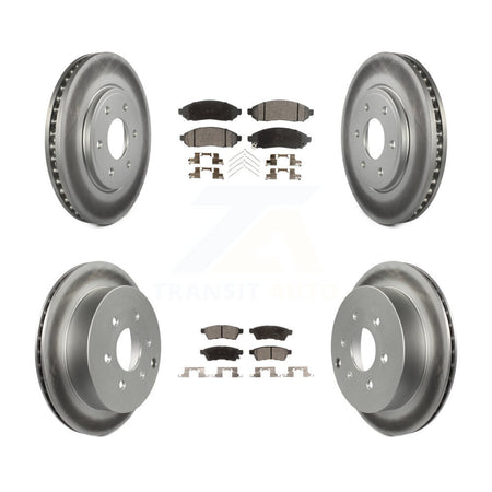 Front Rear Coated Disc Brake Rotor And Ceramic Pad Kit For Nissan Frontier Suzuki Equator KGT-100975