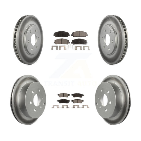 Front Rear Coated Disc Brake Rotors And Ceramic Pads Kit For Suzuki Equator KGT-100976