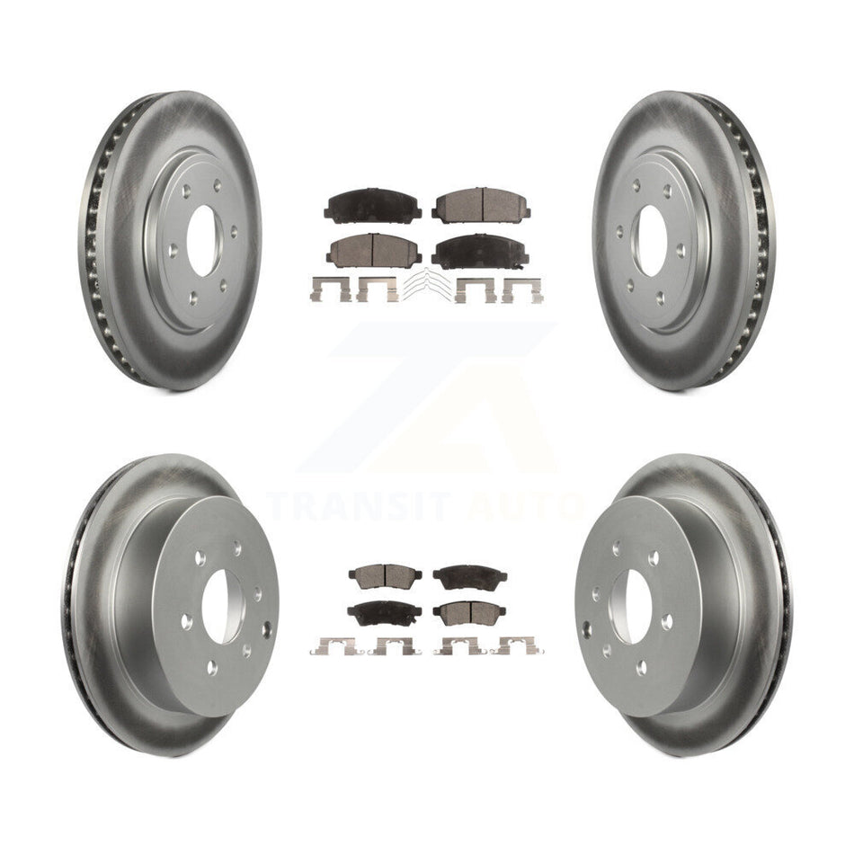 Front Rear Coated Disc Brake Rotors And Ceramic Pads Kit For Suzuki Equator KGT-100976
