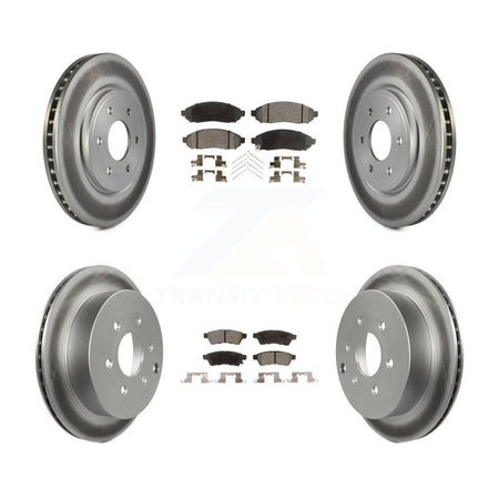 Front Rear Coated Brake Rotor & Ceramic Pad Kit For Nissan Frontier Xterra Suzuki Equator KGT-100977