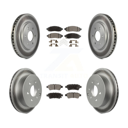 Front Rear Coated Disc Brake Rotors And Ceramic Pads Kit For 2006-2007 Nissan Xterra KGT-100978