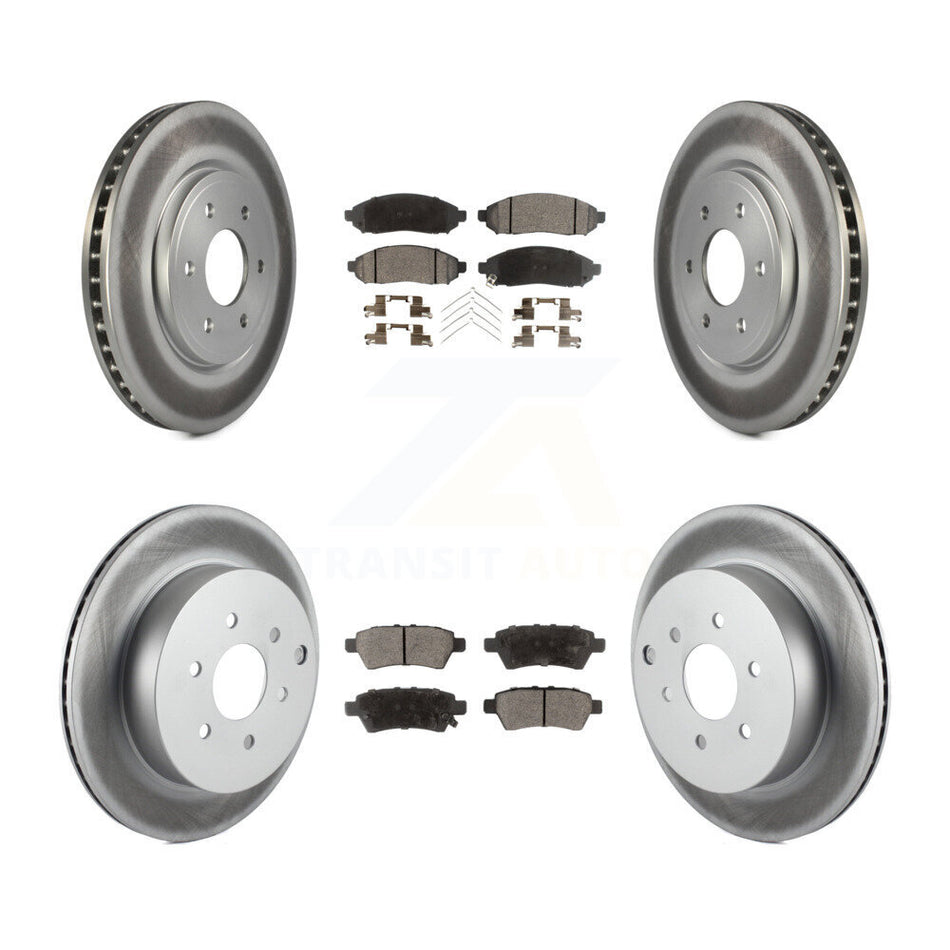 Front Rear Coated Disc Brake Rotors And Ceramic Pads Kit For Nissan Pathfinder KGT-100979