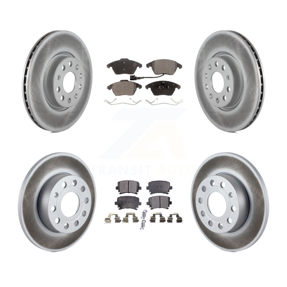 Front Rear Coated Disc Brake Rotors Ceramic Pad Kit For Volkswagen Rabbit Audi A3 Quattro KGT-100983