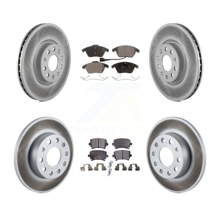 Front Rear Coated Disc Brake Rotors Ceramic Pad Kit For Volkswagen Rabbit Audi A3 Quattro KGT-100983