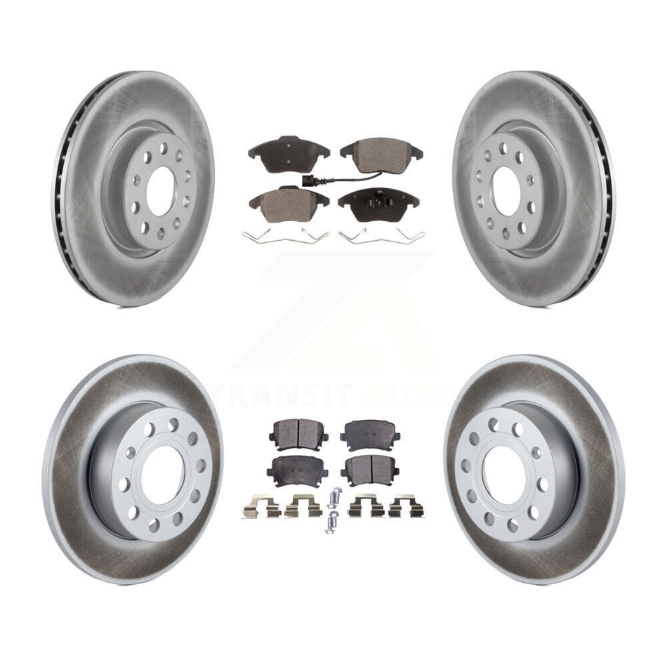 Front Rear Coated Disc Brake Rotors Ceramic Pad Kit For Volkswagen Rabbit Audi A3 Quattro KGT-100983