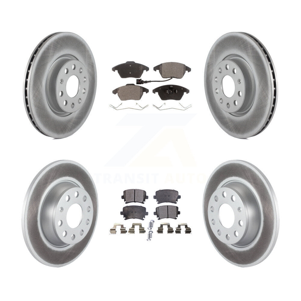 Front Rear Coat Brake Rotor Ceramic Pad Kit For Volkswagen GTI Passat Eos Audi A3 Quattro KGT-100984