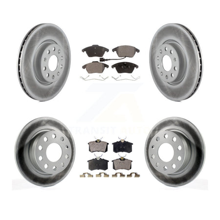 Front Rear Coated Disc Brake Rotors And Ceramic Pads Kit For Volkswagen Jetta Beetle KGT-100988