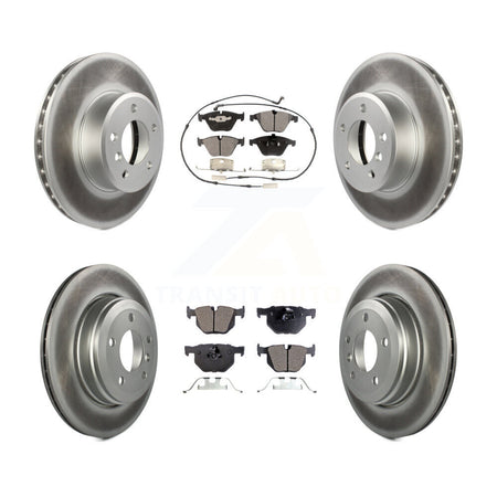Front Rear Coated Disc Brake Rotors And Ceramic Pads Kit For BMW 530i 525i 528i KGT-100993