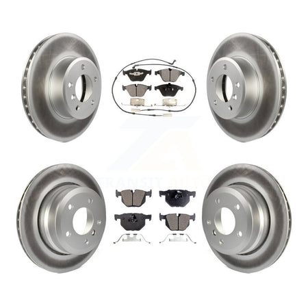 Front Rear Coated Brake Rotors Ceramic Pad Kit For BMW 530xi 528i xDrive 535i 535xi 528xi KGT-100994
