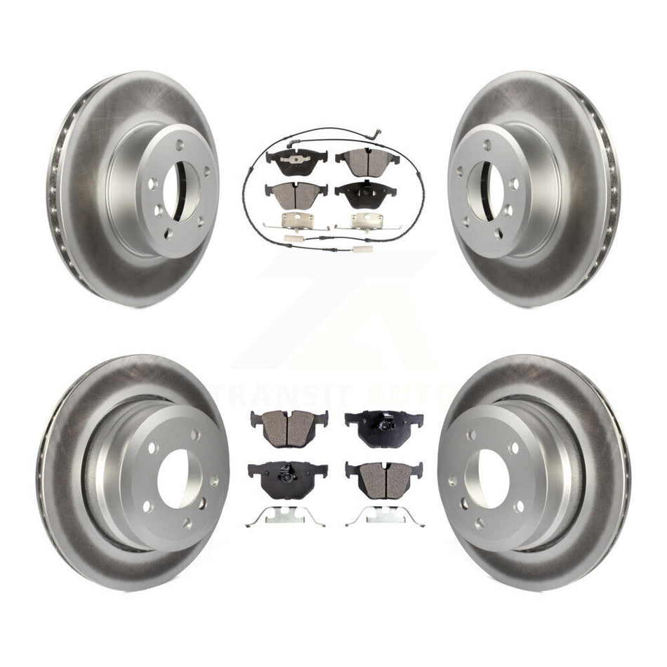 Front Rear Coated Brake Rotors Ceramic Pad Kit For BMW 530xi 528i xDrive 535i 535xi 528xi KGT-100994