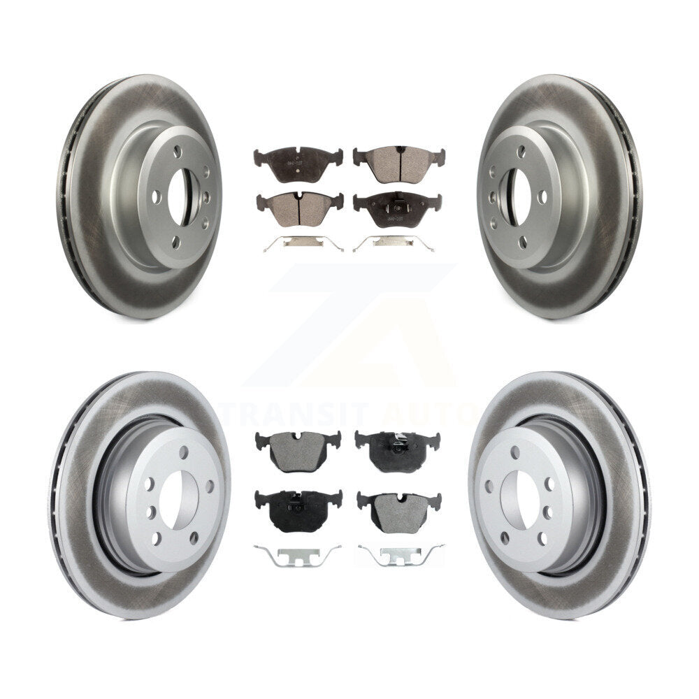 Front Rear Coated Disc Brake Rotors And Ceramic Pads Kit For 2004-2010 BMW X3 KGT-100995