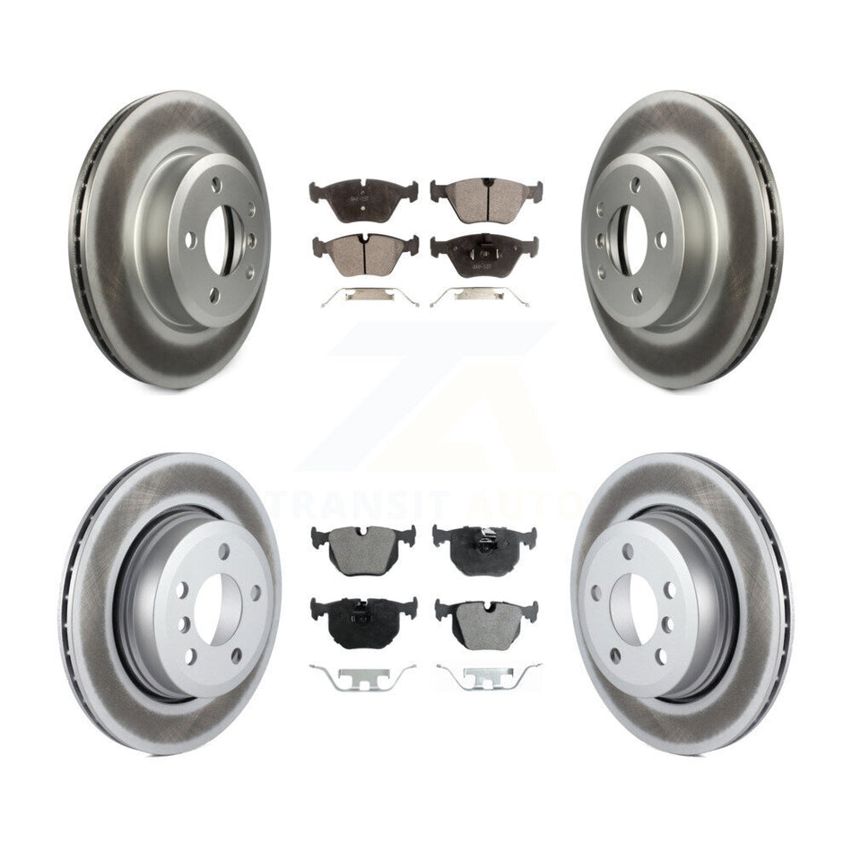 Front Rear Coated Disc Brake Rotors And Ceramic Pads Kit For 2004-2010 BMW X3 KGT-100995