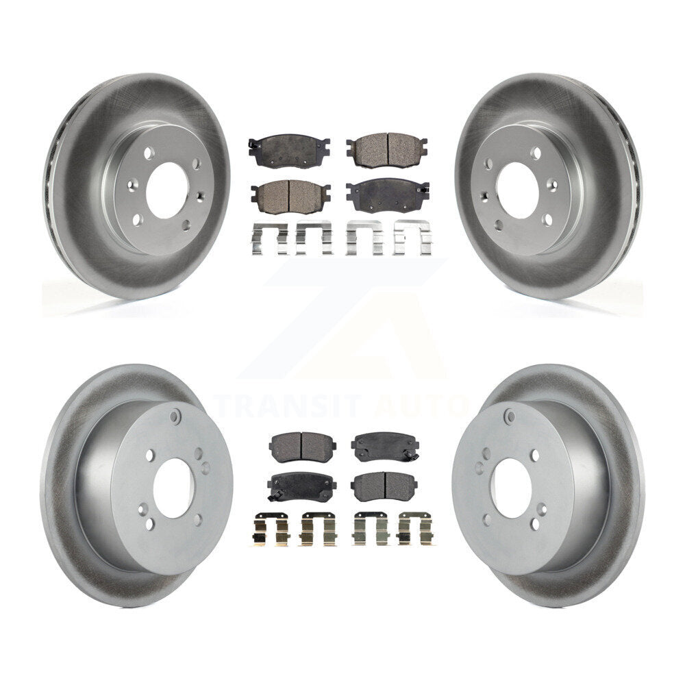Front Rear Coated Disc Brake Rotors And Ceramic Pads Kit For Hyundai Accent Kia Rio5 Rio KGT-101002