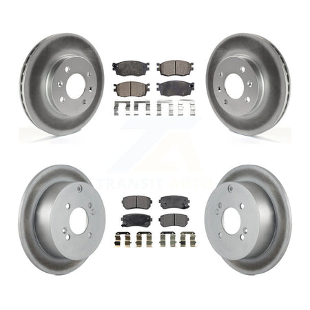 Front Rear Coated Disc Brake Rotors And Ceramic Pads Kit For Hyundai Accent Kia Rio5 Rio KGT-101002