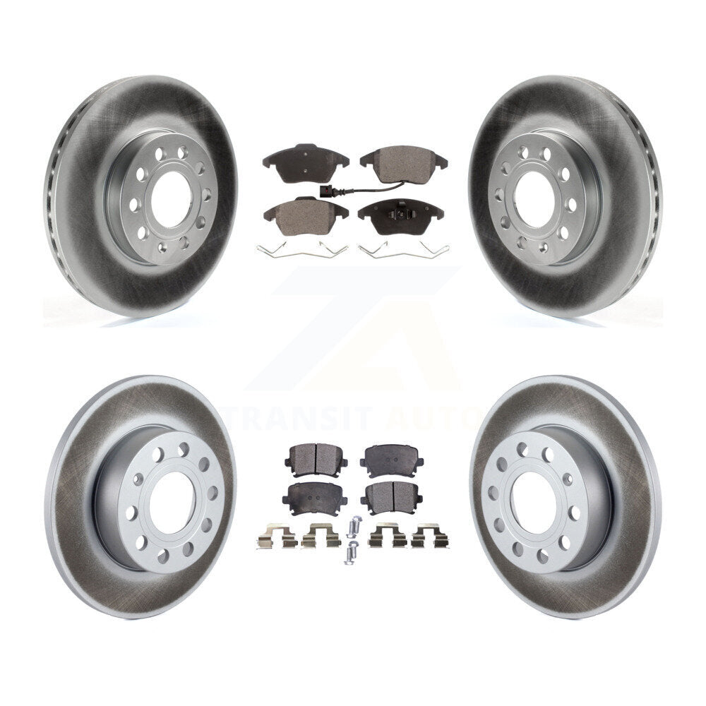 Front Rear Coated Disc Brake Rotors And Ceramic Pads Kit For Volkswagen Rabbit KGT-101006