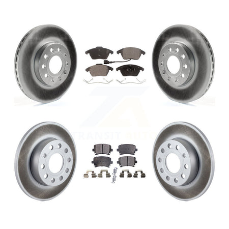 Front Rear Coated Disc Brake Rotors And Ceramic Pads Kit For Volkswagen Rabbit KGT-101006