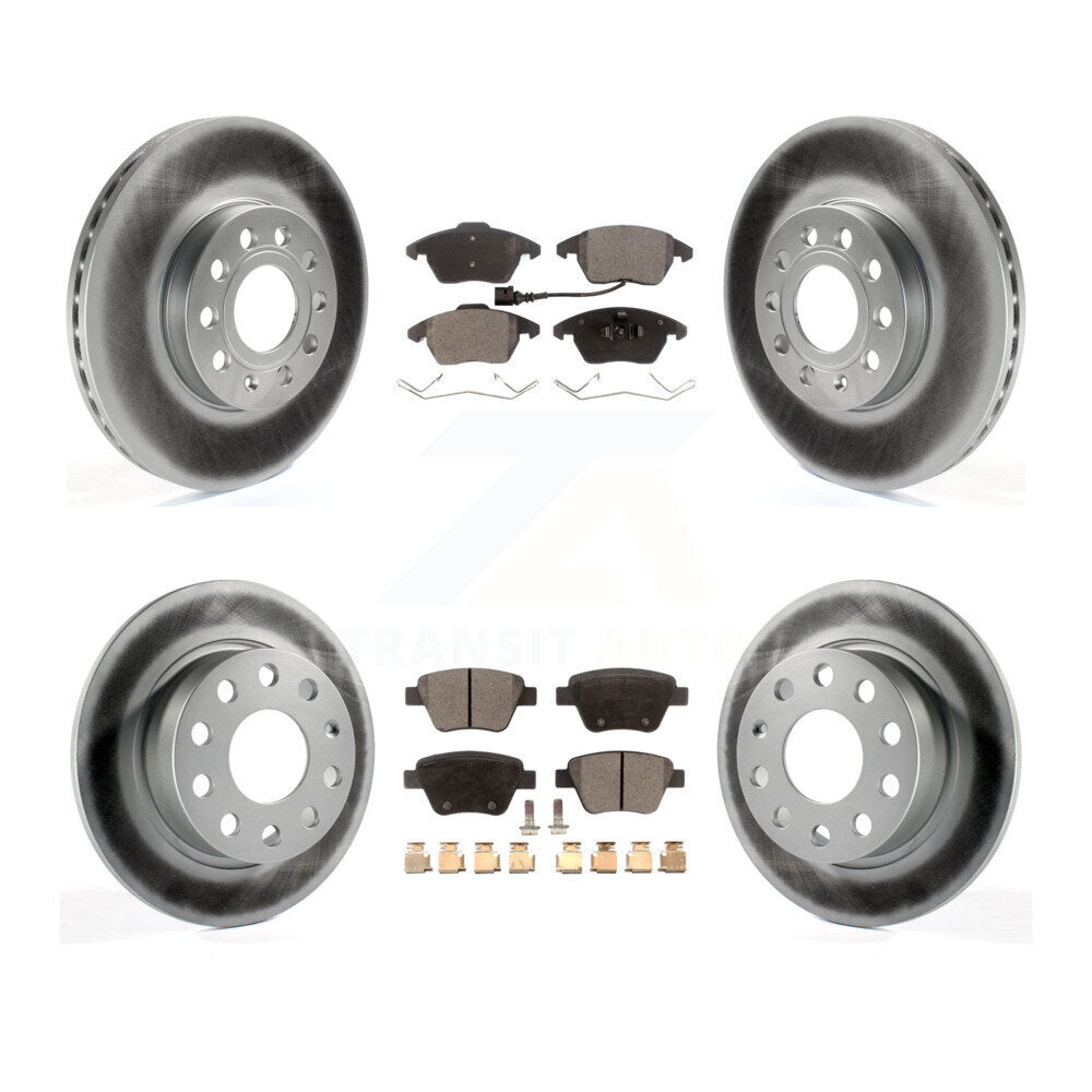 Front Rear Coat Disc Brake Rotor Ceramic Pad Kit For 2017-2018 Volkswagen Jetta 1.8L/1.4L KGT-101008