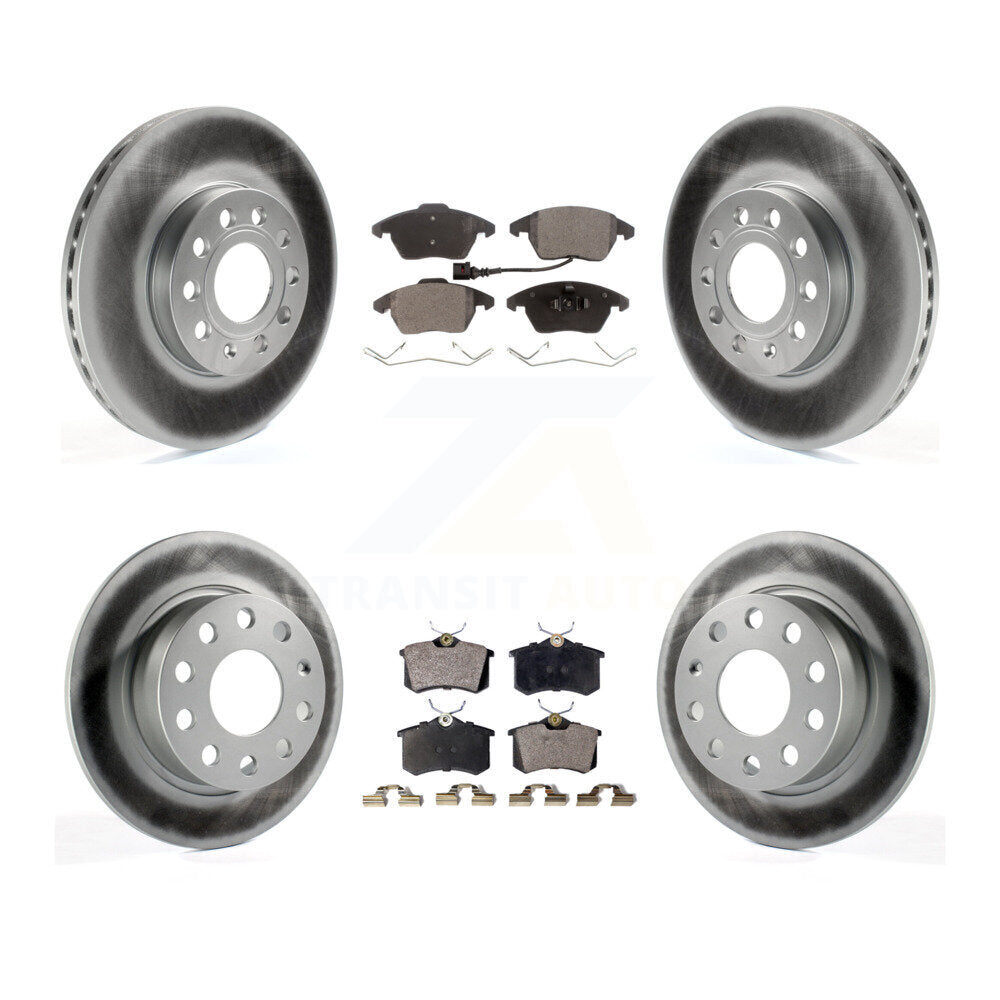 Front Rear Coated Disc Brake Rotors And Ceramic Pads Kit For Volkswagen Jetta Beetle KGT-101009