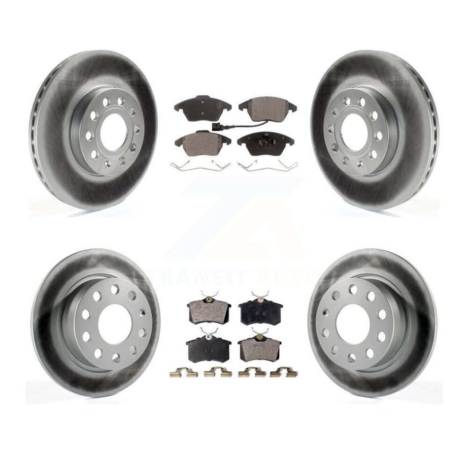 Front Rear Coated Disc Brake Rotors And Ceramic Pads Kit For Volkswagen Jetta Beetle KGT-101009