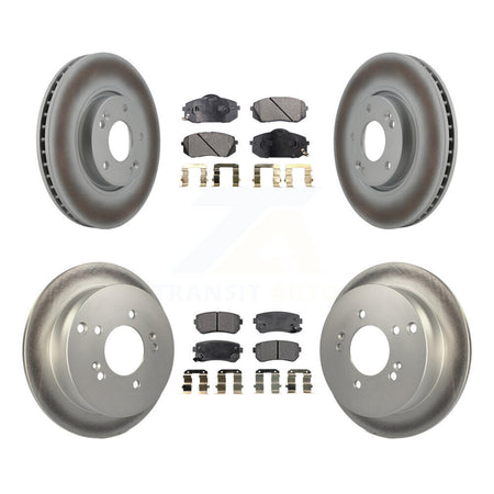 Front Rear Coated Disc Brake Rotors And Ceramic Pads Kit For Hyundai Tucson Kia Sportage KGT-101010