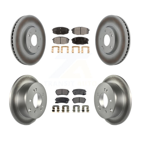 Front Rear Coated Disc Brake Rotors And Ceramic Pads Kit For Kia Forte Koup Forte5 KGT-101012