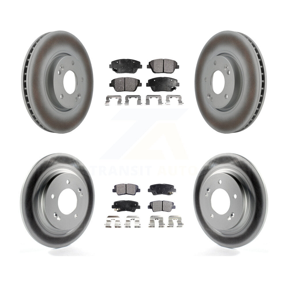 Front Rear Coated Brake Rotors Ceramic Pad Kit For Kia Optima With Electric Parking KGT-101017