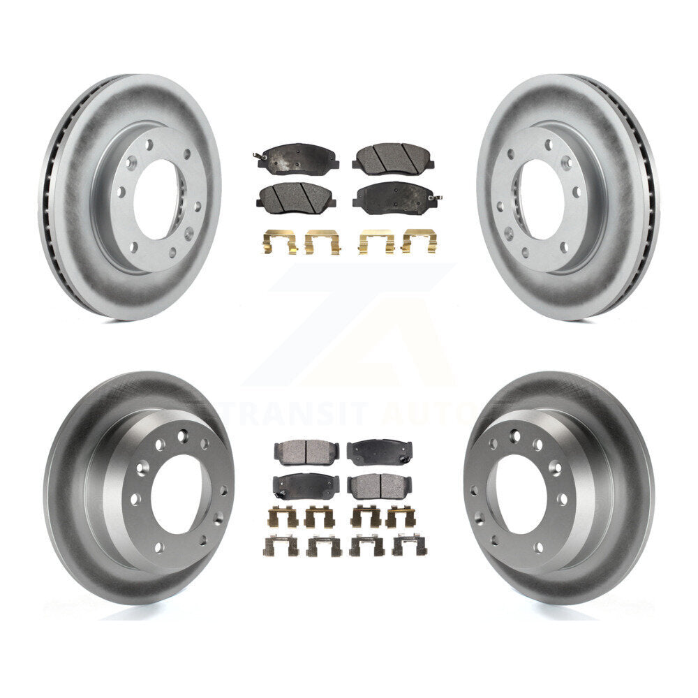 Front Rear Coat Brake Rotors Ceramic Pad Kit For Hyundai Entourage Kia Sedona To 04/27/06 KGT-101026
