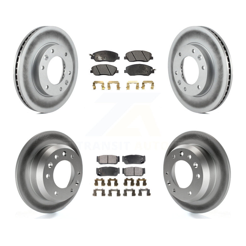 Front Rear Coat Brake Rotors Ceramic Pad Kit For Hyundai Entourage Kia Sedona To 04/27/06 KGT-101026