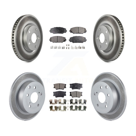 Front Rear Coated Disc Brake Rotors And Ceramic Pads Kit For Toyota Matrix Pontiac Vibe KGT-101028
